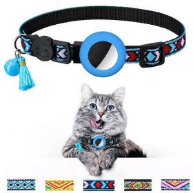 Pet Colored Bell Tassel Collar For Airtag Tracker (Type: Pet Supplies, Color: Blue)