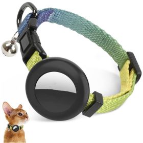 For AirTag Tracker Silicone Case Rainbow Gradient Pet Collar (Type: Pet Supplies, Color: Gradient Yellow)