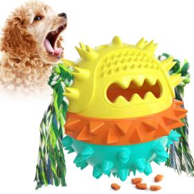 Pet Supplies Vocal Dog Toy Leaking Food Ball (Type: Pet Toys, Color: Yellow & Blue)