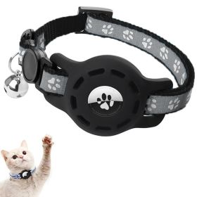 For AirTag Tracker Locator Protective Case Reflective Pet Collar (Type: Pet Supplies, Color: black)