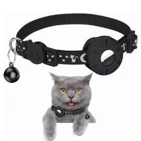 For AirTag Tracker Silicone Case Reflective Cats Dogs Pet Collar (Type: Pet Supplies, Color: black)