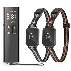 2-in-1 Dog Shock and Bark Collar Dog Training Collar with Remote 1/2/3 Collars(Options) Rechargeable IP68 Waterproof with 3 Channels for Medium and Sm (Type: With 2 Collar)