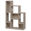 Modern Cat Bookshelf Cat Tree 8-Section Storage Cabinet with 2 Round Holes
