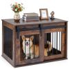 Dog Crate Furniture Heavy Duty Dog Kennel with Sliding Barn Door
