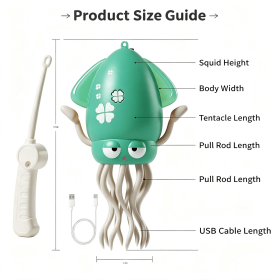 Rechargeable Electric Dancing Squid Toy, Pull-String Walking Swing Squid Novelty Toy, Funny Interactive Stress Relief Ocean Toy for Kids & Adults (style: Electric Dancing Squid Toy Green)