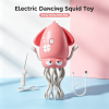 Rechargeable Electric Dancing Squid Toy, Pull-String Walking Swing Squid Novelty Toy, Funny Interactive Stress Relief Ocean Toy for Kids & Adults
