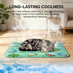 Pet Ice Cooling Mat, Self-Cooling, Reusable, Durable for Dogs & Cats. (size: XXL-GREEN)