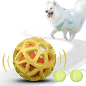seagi Interactive Dog Toys – Durable Automatic Bouncing & Vibrating Interactive Dog Ball for Smart Play (Color: yellow)