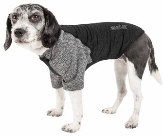 Pet Life Active 'Hybreed' 4-Way Stretch Two-Toned Performance Dog T-Shirt (Color: black, size: large)