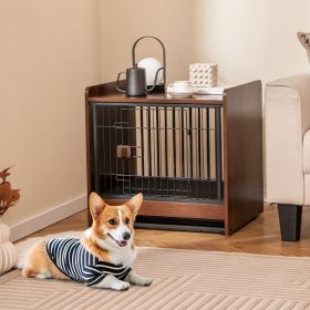 Dog Crate Indoor Dog Cage with Removable Tray and Lockable Door (select: with Removable Pull-out Tray & 2 Mesh Doors)