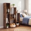 Modern Cat Bookshelf Cat Tree 8-Section Storage Cabinet with 2 Round Holes