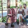 4-in-1 Double Pet Stroller with Detachable Carrier and Travel Carriage