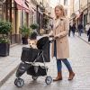 3 Wheel Pet Stroller for Small Dogs Cats up to 33 LBS