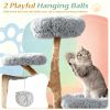 5-Tier Wooden Cat Tree Condo with Plush Perches Jute Posts And Balls Woven Design for Cats Furniture