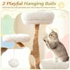 5-Tier Wooden Cat Tree Condo with Plush Perches Jute Posts And Balls Woven Design for Cats Furniture