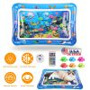 Cat Water Mat Interactive Sensory Play Mat with Floating Fish Toys LED Color Changing Light Thickened PVC for Indoor Cats Kittens Pet Enrichment