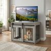 Dog Crate Furniture Heavy Duty Dog Kennel with Sliding Barn Door