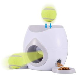 Automatic Pet Feeder Fetch Tennis Ball Dog Training Toys Interactive Throwing Ball Machine (Option: Default)